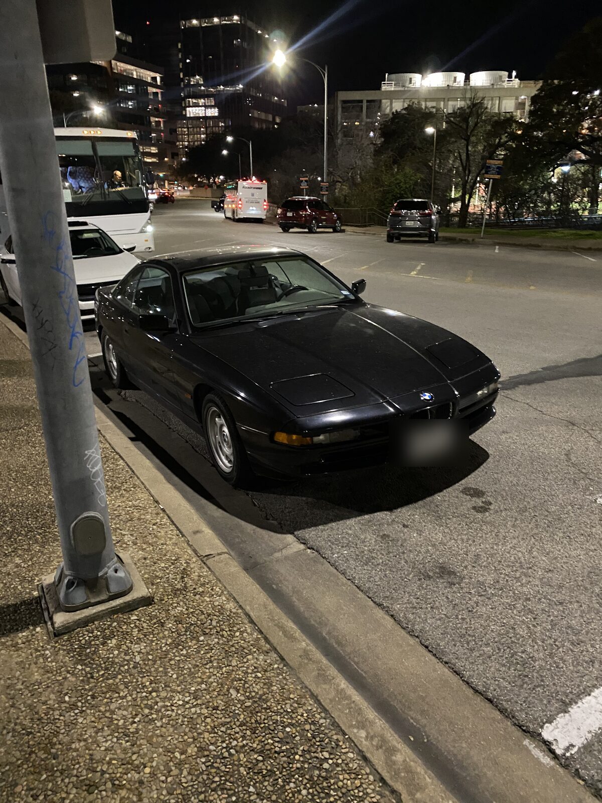 BMW 8 Series spotted at night in Austin