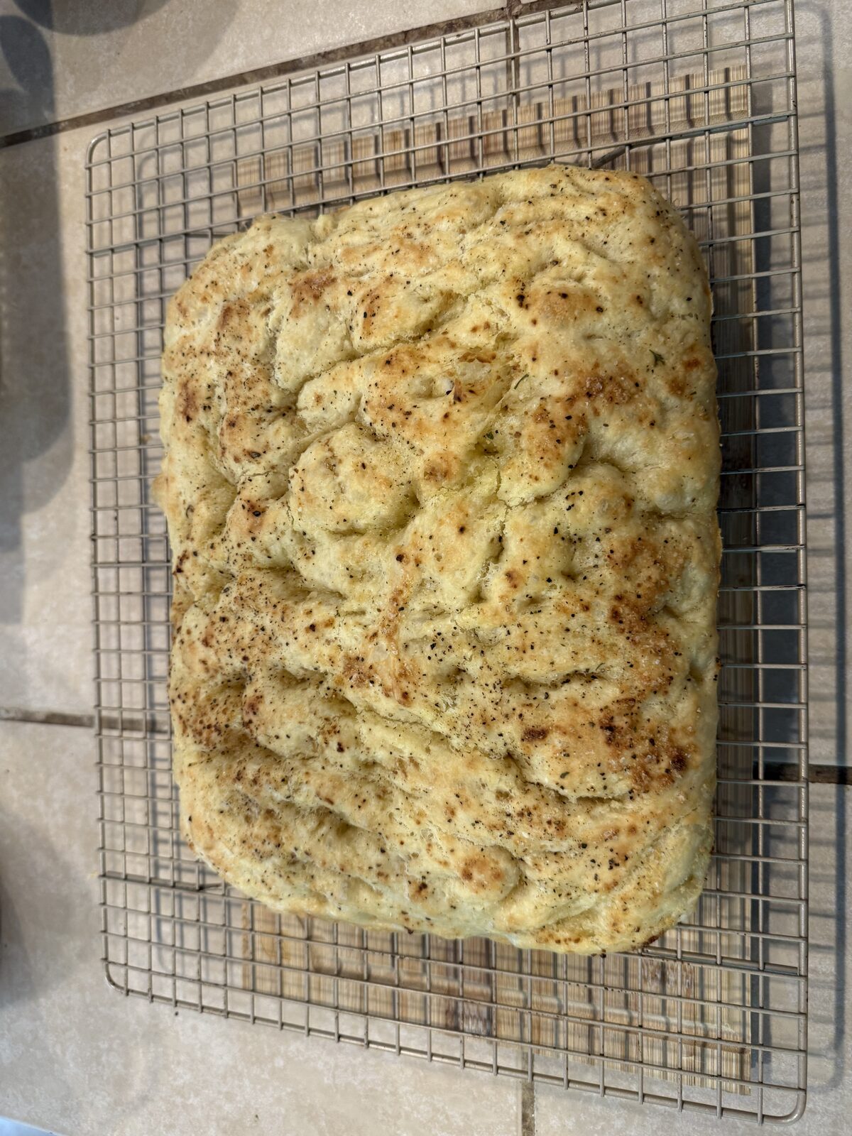 Homemade focaccia bread